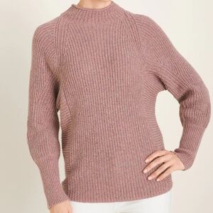 Chico's Pink Crew Neck Sweater Ribbed Texture